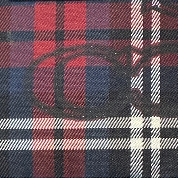 Coach Poppy red/black/navy wristlet tartan plaid wallet sparkle - Picture 4 of 8